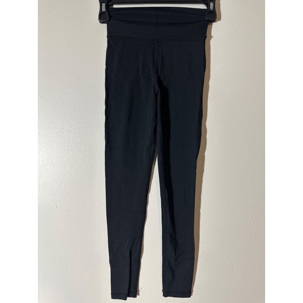 Zyia Active Black High-Waisted Leggings Size 0 Ruched Back Stretchy Activewear